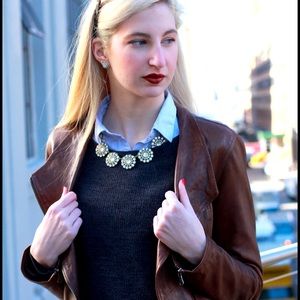 J. Crew rhinestone circle statement necklace